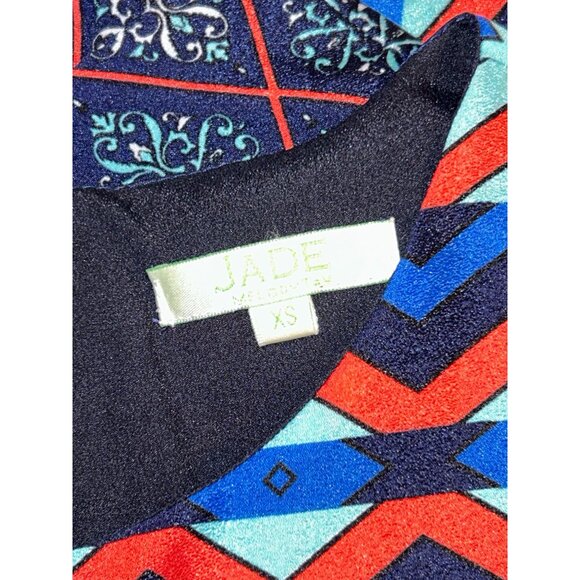 Jade Melody Tam Sleeveless Shift Dress XS kaleidoscope Print Retro 70s Vintage - Picture 4 of 9